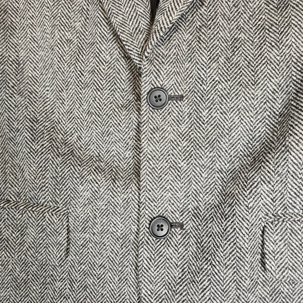 Towncraft Blazer Men's 40R Gray Herringbone Tweed Wool/Lana‎ Sport Coat Jacket